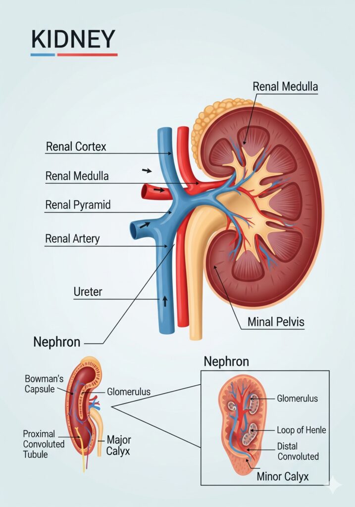 illustration of a Human Kidney